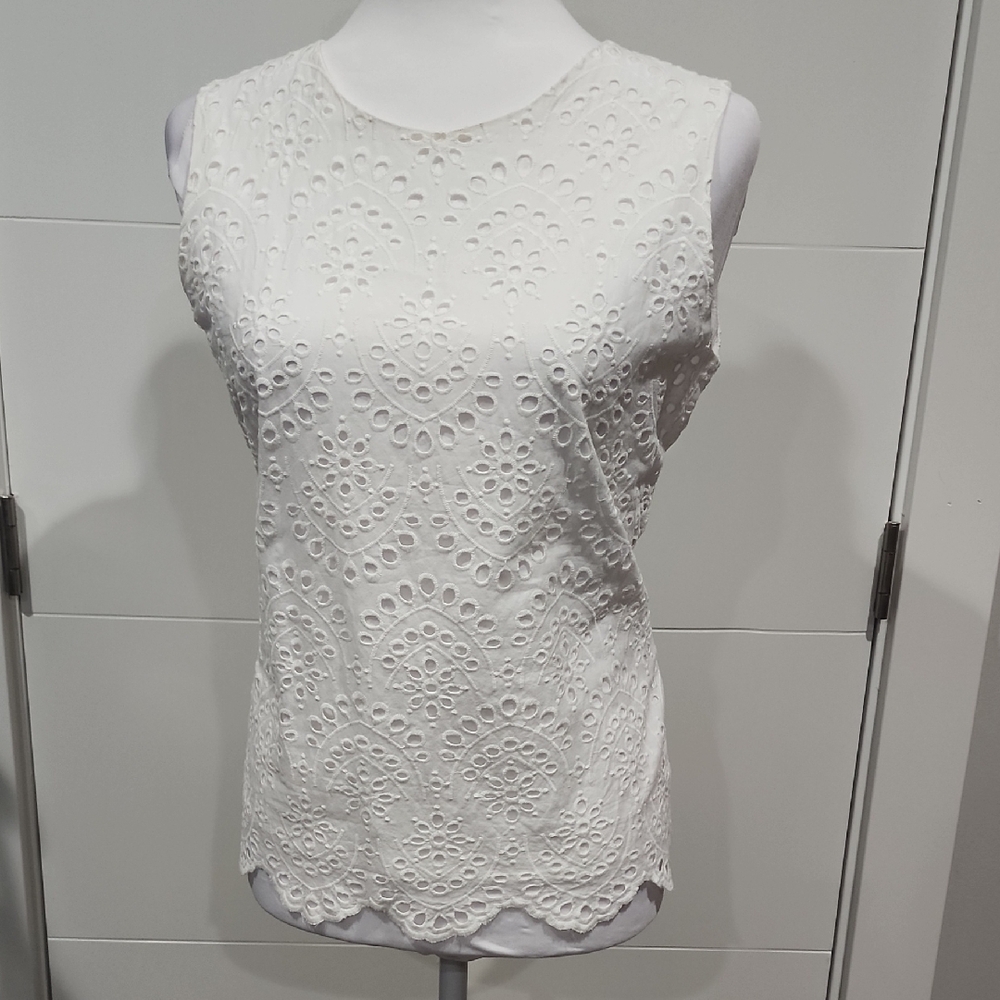 Calvin Klein White Fitted Sleeveless Tank Top